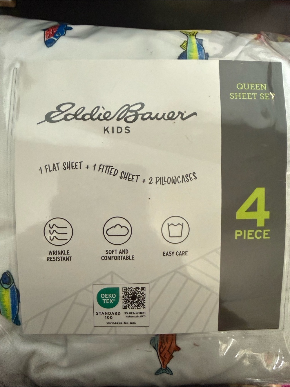 Eddie Bauer Kids Queen Fish Sheet Set 3 Piece Colorful Bedding